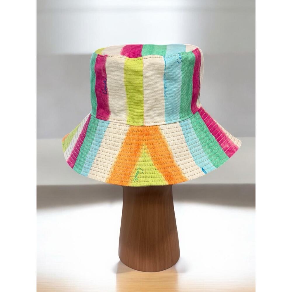 Y2K Coach Hamptons Watercolor Striped Sunhat Size P/S - Picture 4 of 7